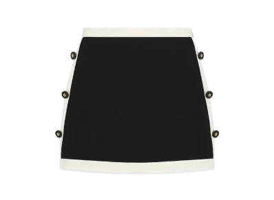 Dior Women's Dioriviera Mini Straight Skirt Technical Knit "Black/Ecru"