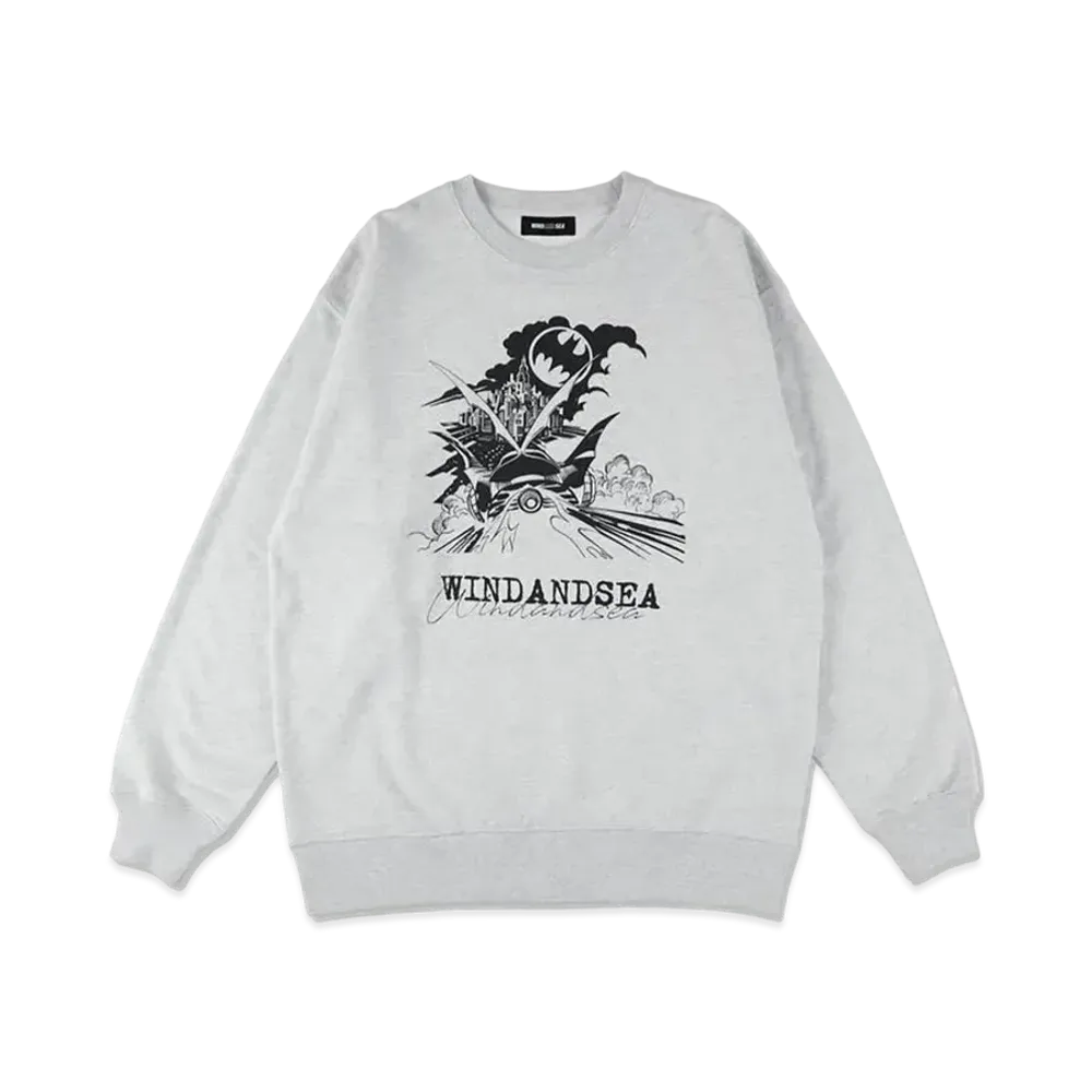 WIND AND SEA x BATMAN Batmobile Comic Crewneck Sweatshirt "Gray"