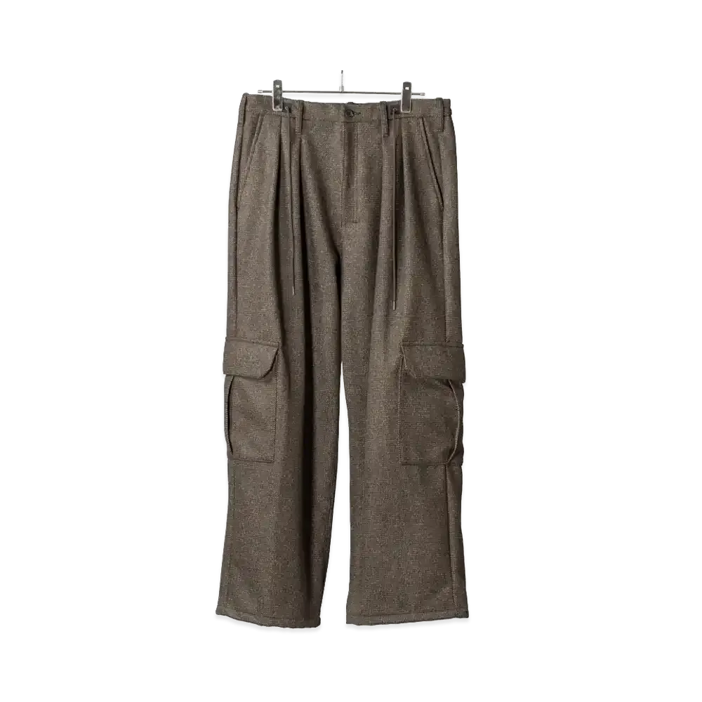 ANCELLM Wool Blancket Cargo Pants "Dark Brown"