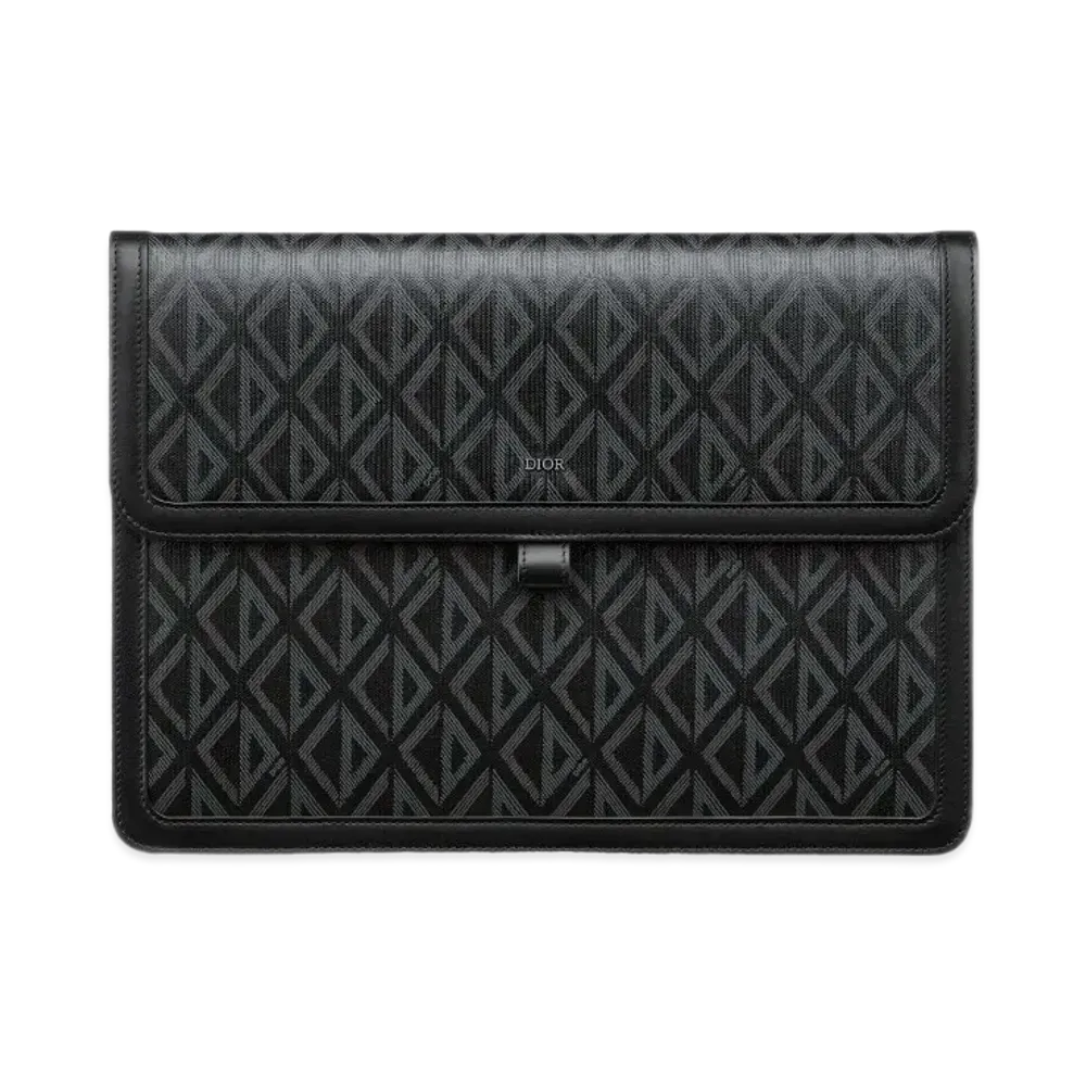 Dior Hit The Road A4 Pouch Flap CD Diamond Canvas "Black"