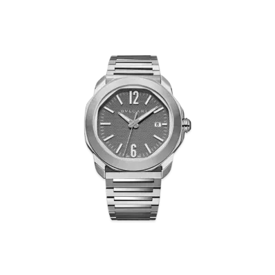 BVLGARI Octo Roma Watch "Silver/Anthracite"