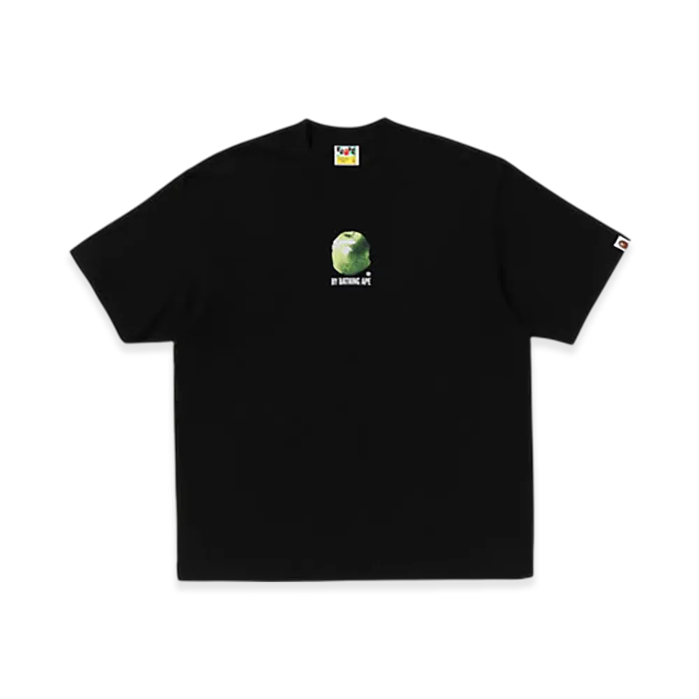 A BATHING APE Apple Graphic By Bathing Ape Relaxed Fit Tee "Black"