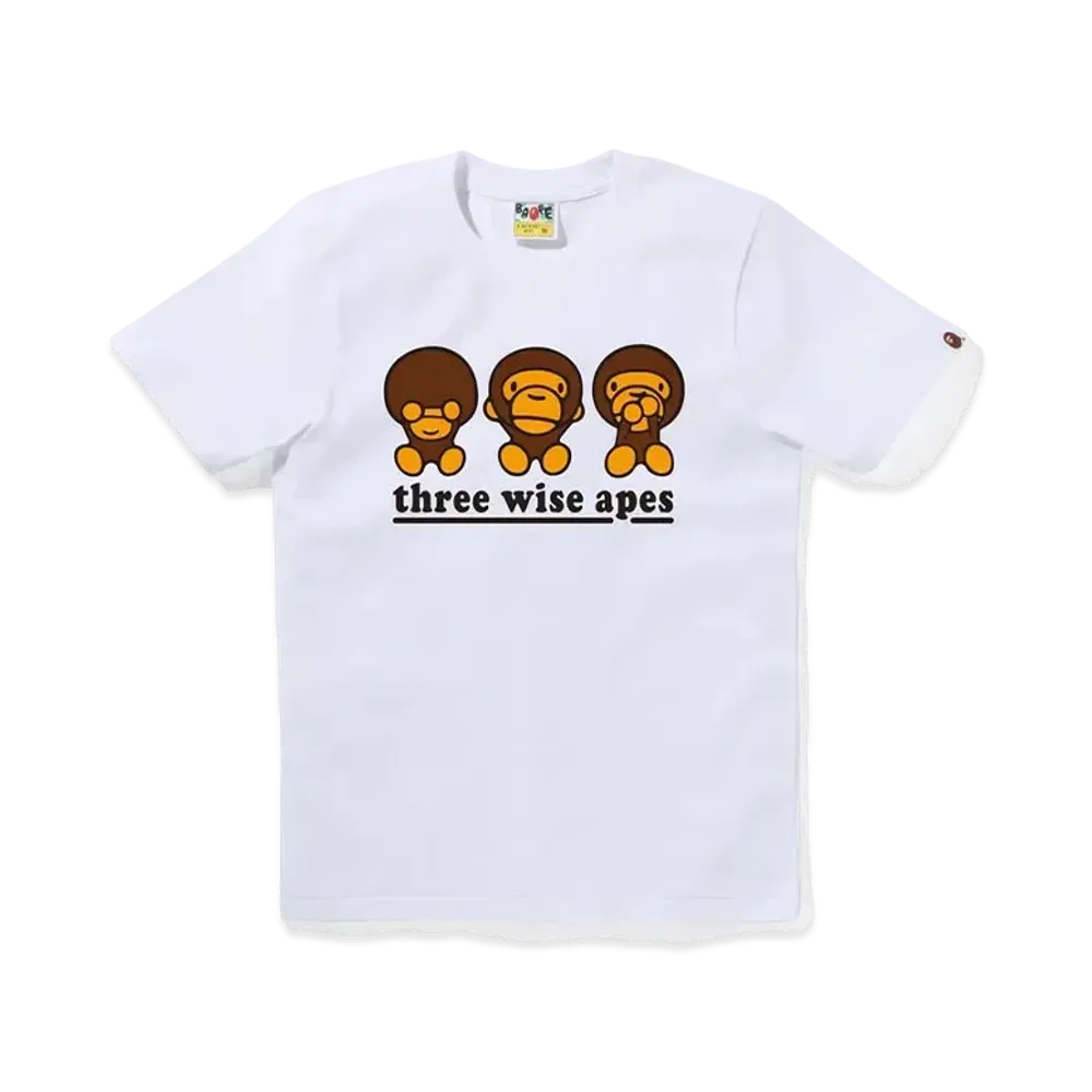 A BATHING APE Three Wise Milo Tee "White"