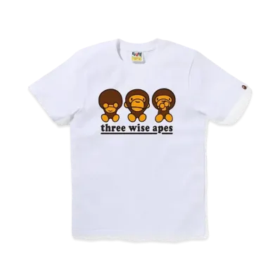A BATHING APE Three Wise Milo Tee "White"