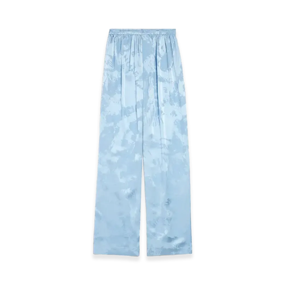 BALENCIAGA Women's Washed Crayon Allover Pajama Pants "Baby Blue"