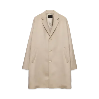 PRADA Men's Wool Blend Coat "Ivory"