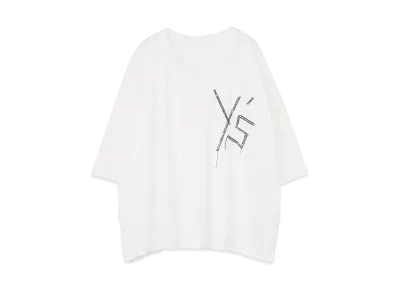 Yohji Yamamoto Y's EMBROIDERY FIRE PRINT BIG/T "White"