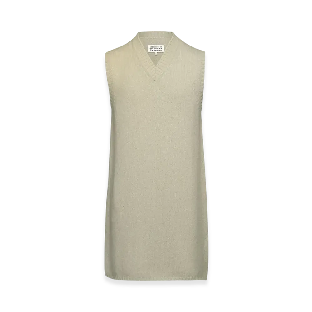 Maison Margiela Women's V-Neck Knit Dress "Palladium"