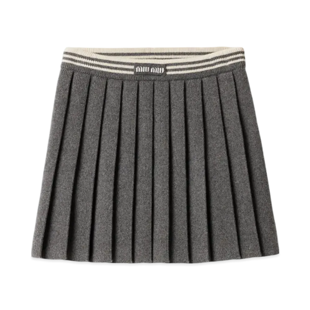 MIU MIU Wool and Cashmere Skirt "Slate Grey"
