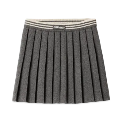 MIU MIU Wool and Cashmere Skirt "Slate Grey"