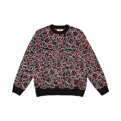 SYUMAN. Le rêve du papillon Sweater "Wht/Red"
