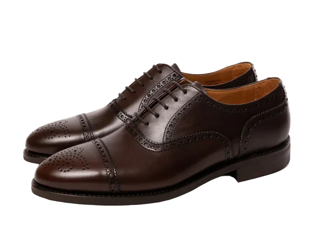 Berwick Semi Brogue HO283 Box Calf "Dark Brown" 5457BCDADB Slim