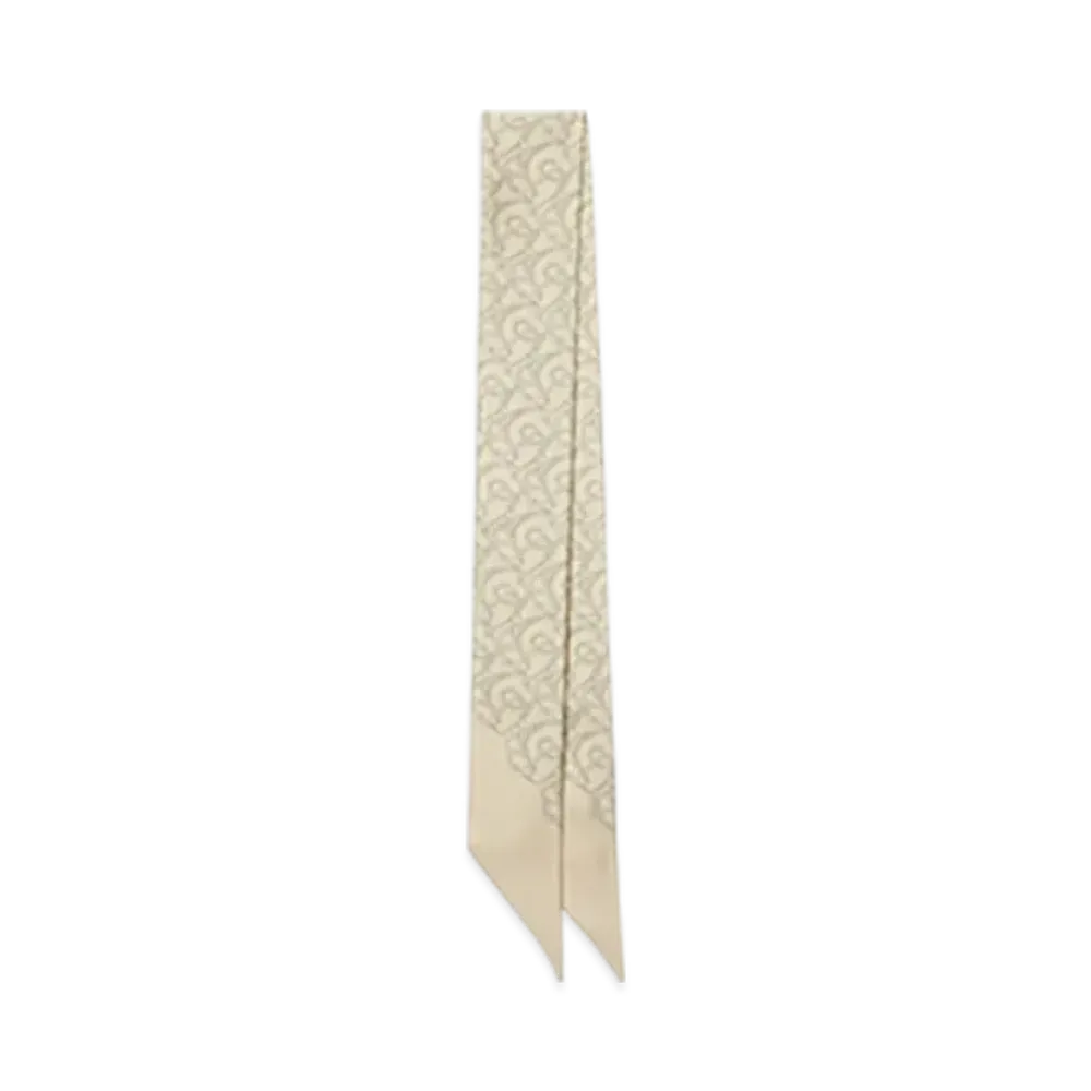 Burberry Skinny B Charm Silk Scarf "Nutmeg"