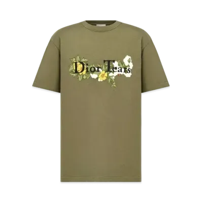 Dior Tears T-Shirt Relaxed-Fit Slub Cotton Jersey "Khaki"