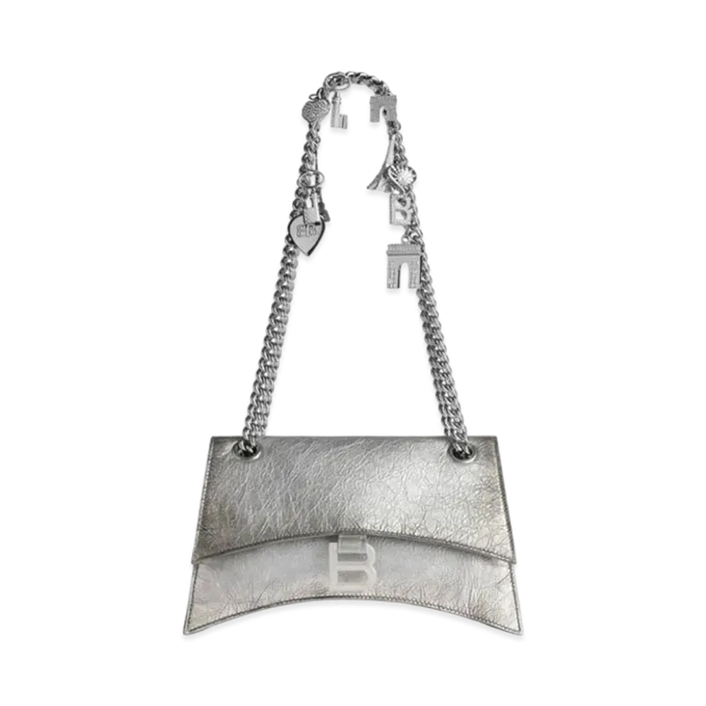 BALENCIAGA Crush Small Chain Bag in Dirty Effect "Silver"