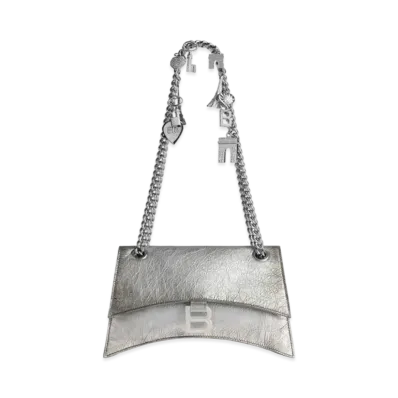 BALENCIAGA Crush Small Chain Bag in Dirty Effect "Silver"