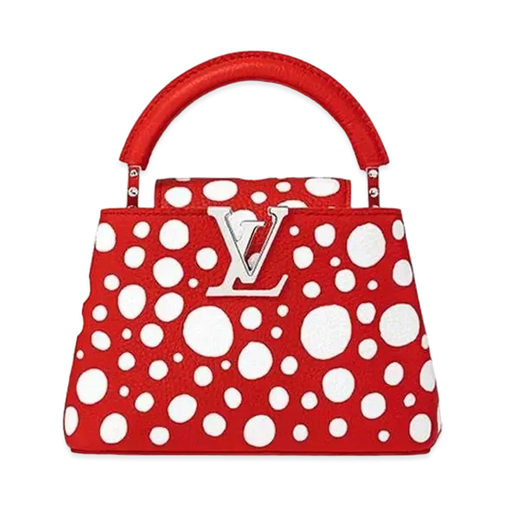 Louis Vuitton x Yayoi Kusama Capucines Mini Taurillon Leather Infinity Dots "Rouge/Blanc"
