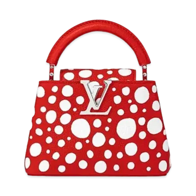 Louis Vuitton x Yayoi Kusama Capucines Mini Taurillon Leather Infinity Dots "Rouge/Blanc"