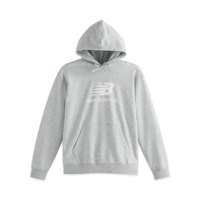 New Balance Essential Stacked Logo Sweat Hoodie "Grey"