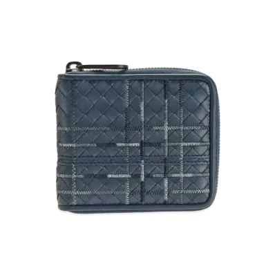 Bottega Veneta Intrecciato Leather Wallet "Navy"