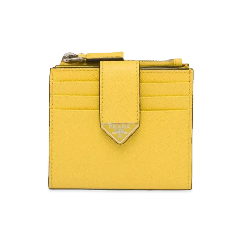 PRADA Saffiano Leather Card Holder "Sunny Yellow"