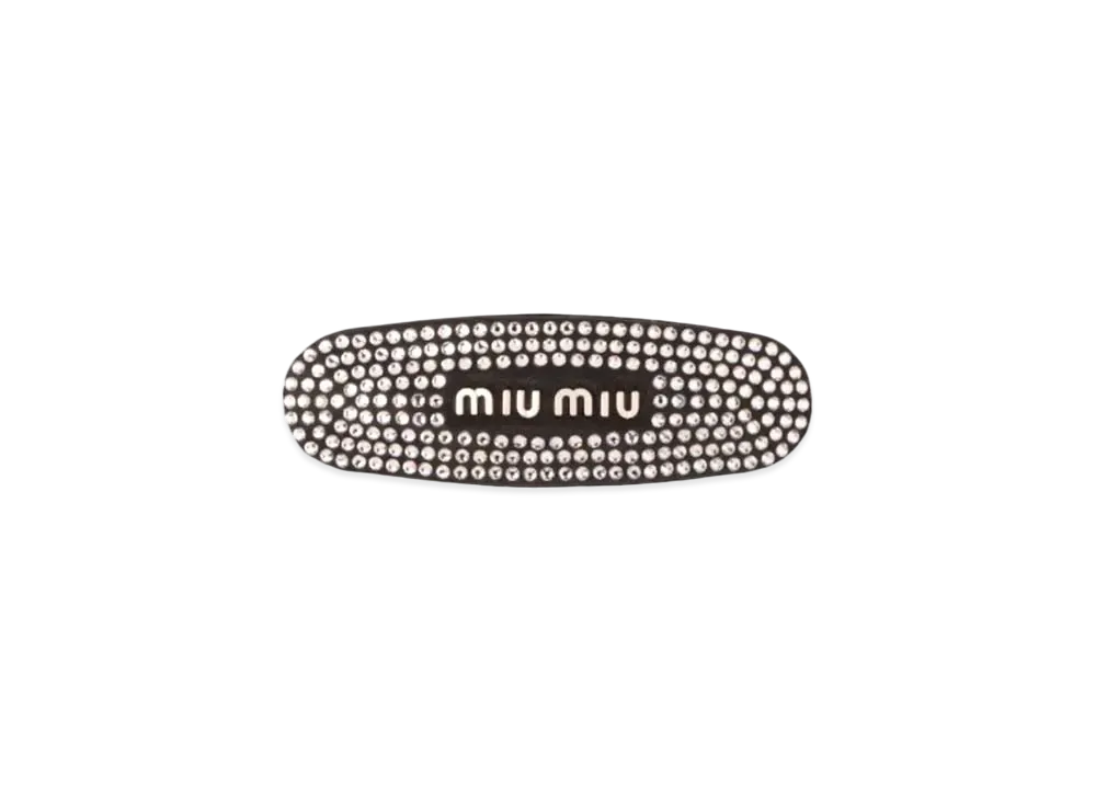 MIU MIU Satin Fabric Hair Clip "Black"