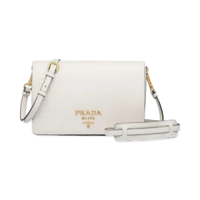 PRADA Leather Shoulder Bag "White"