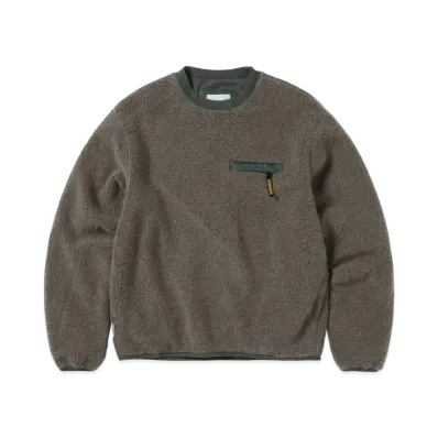 thisisneverthat x GORE-TEX WINDSTOPPER Wool Fleece Crewneck "Mud"