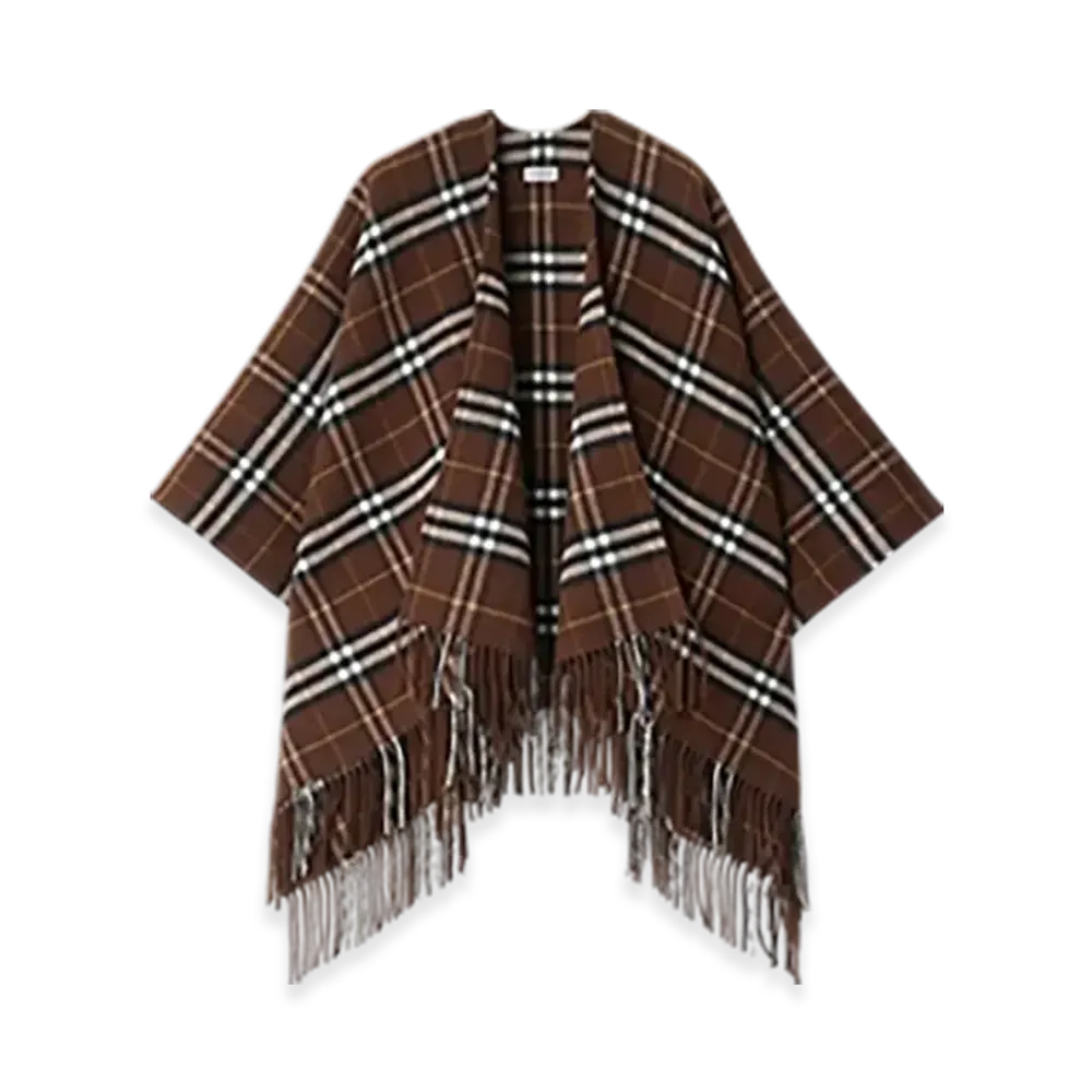 Burberry Check Wool Cashmere Cape "Treacle"