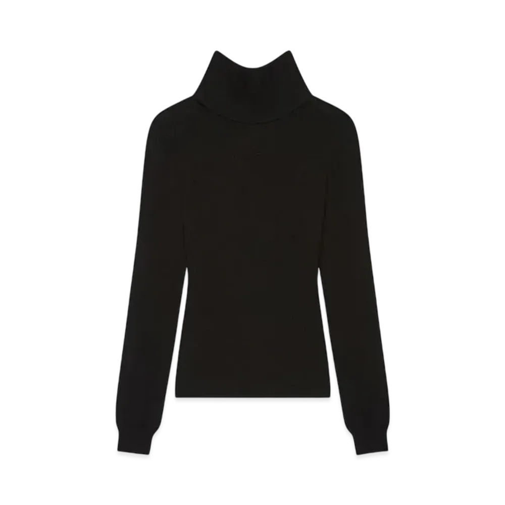 GIVENCHY Slim Fit Sweater In Cashmere Tied At The Back "Black"