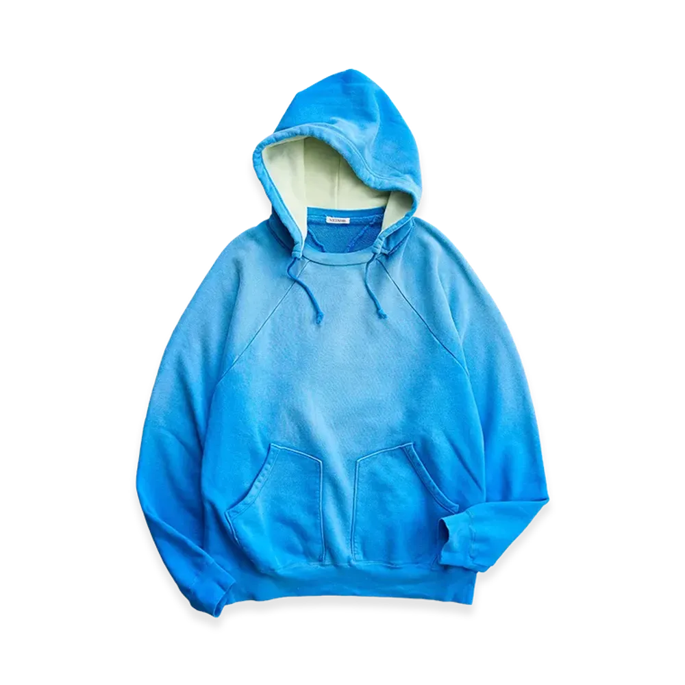 NICENESS Del Distressed Sweat Hoodie "Blue"