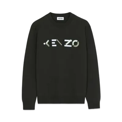KENZO Merino Wool Sweater KENZO Logo "Stone Grey"
