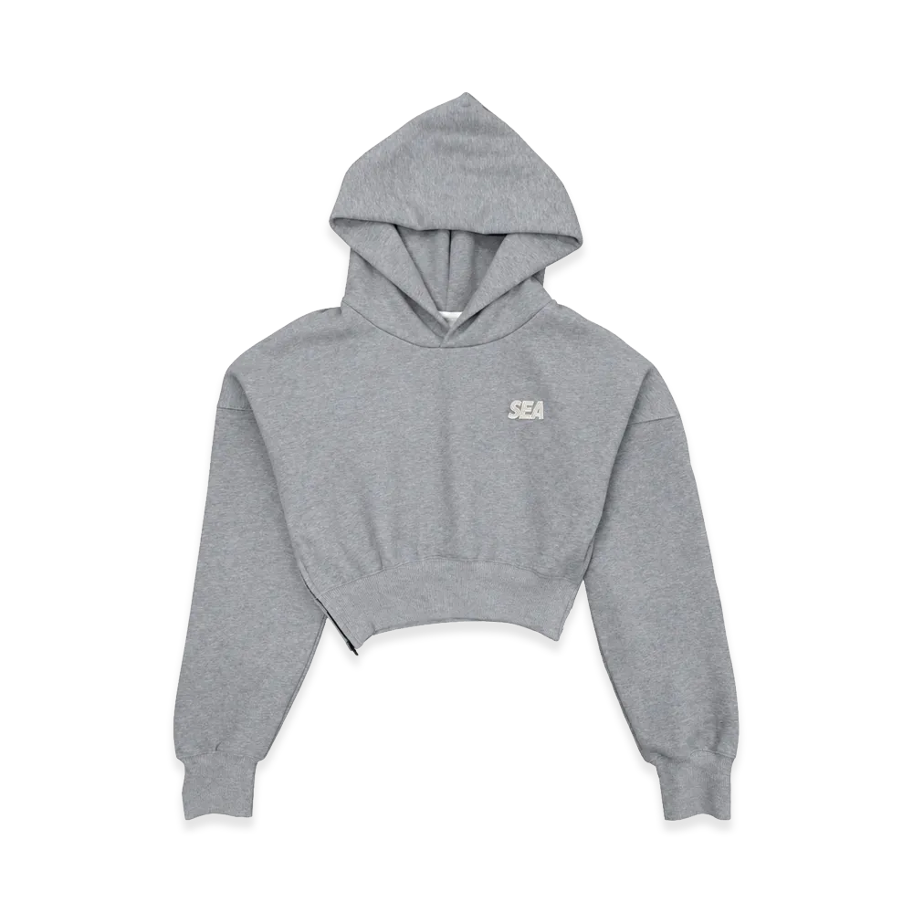 WIND AND SEA Cozy Cloud Cropped Hooded Sweatshirt "Gray"