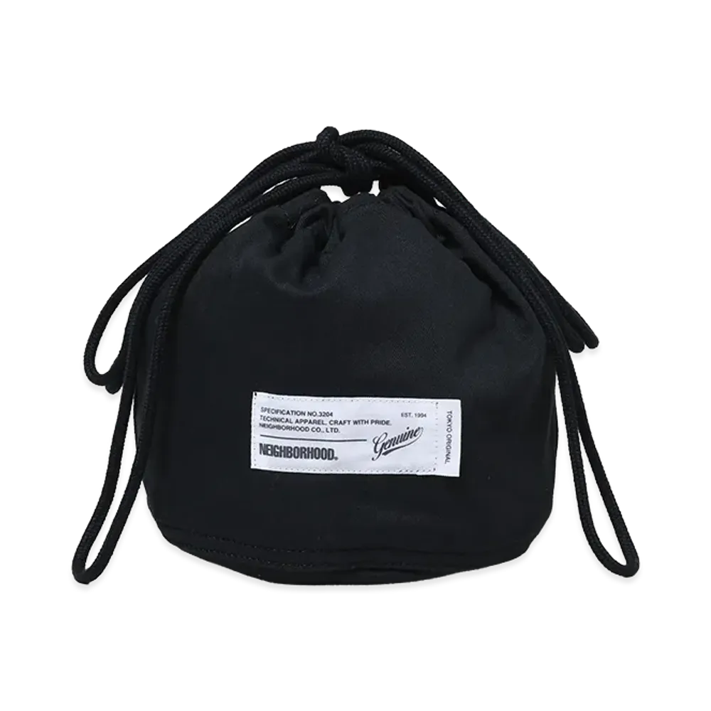 NEIGHBORHOOD HBT Drawstring Bag "Black"