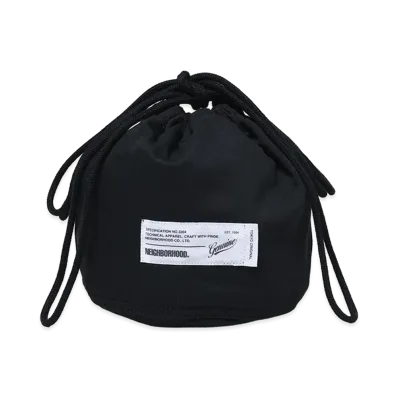 NEIGHBORHOOD HBT Drawstring Bag "Black"