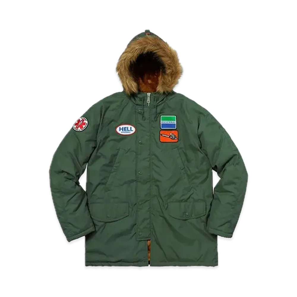 Supreme x HYSTERIC GLAMOUR N-3B Parka "Work Green"