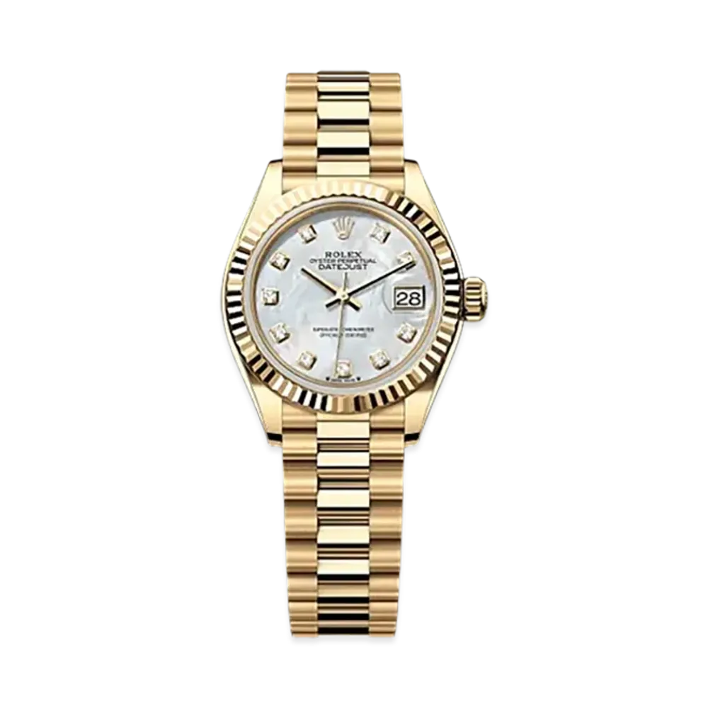 ROLEX Lady-Datejust 28mm Yellow Gold 279178 "White Mother-of-Pearl"
