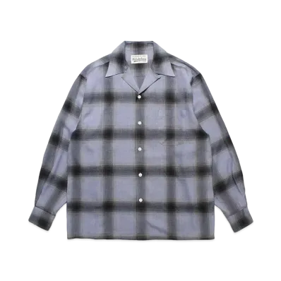 WACKO MARIA Check Open Collar Shirt "Purple"