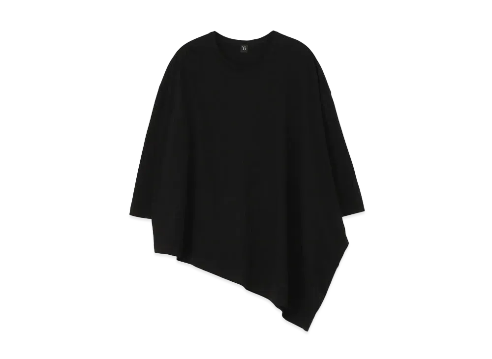 Yohji Yamamoto Y's EMBROIDERY FIRE PRINT SIDE DRAPE T "Black"