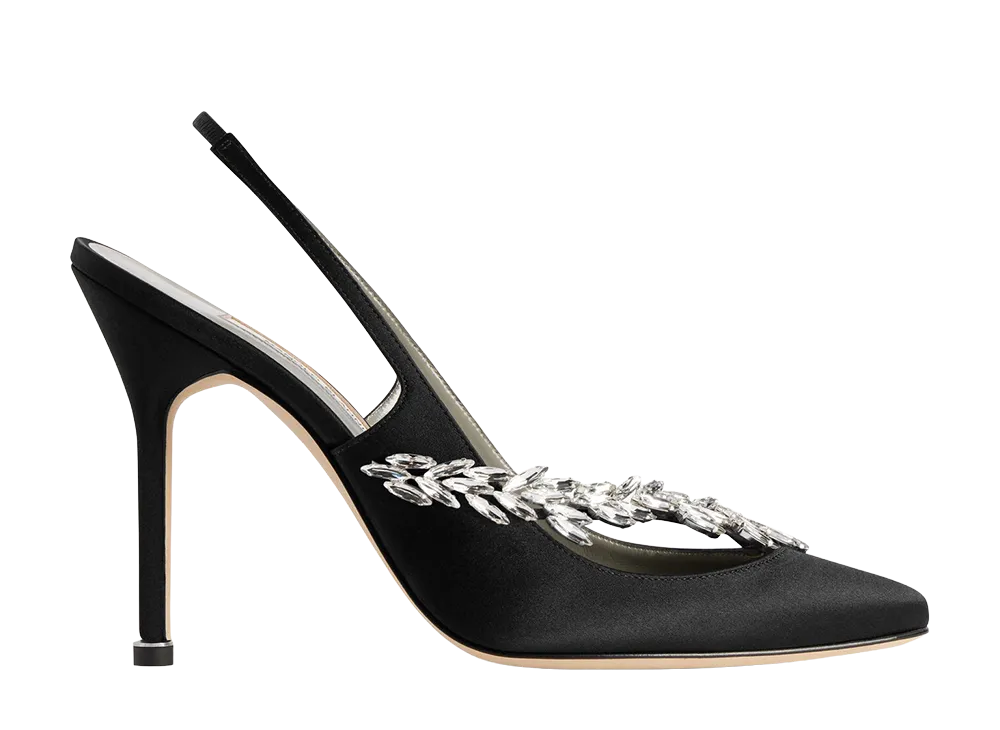 Manolo Blahnik × BALENCIAGA Women's 105mm Slingbacks "Black"