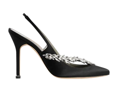 Manolo Blahnik × BALENCIAGA Women's 105mm Slingbacks "Black"