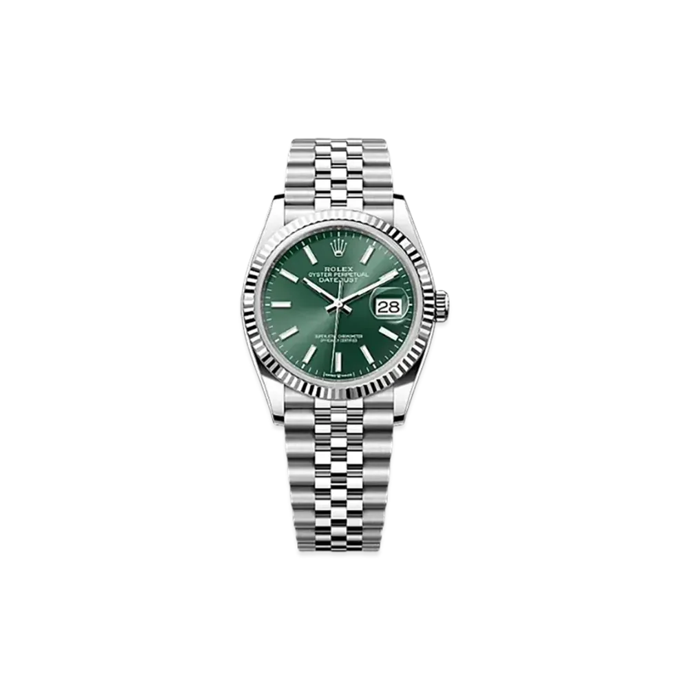 ROLEX Datejust 36 Oystersteel & White Gold "Green"