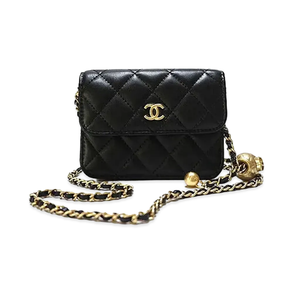 CHANEL Mini Chain Wallet "Black"