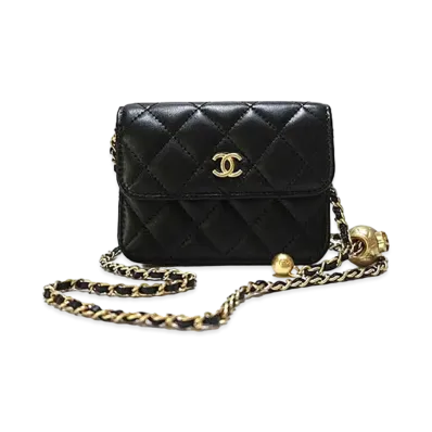 CHANEL Mini Chain Wallet "Black"