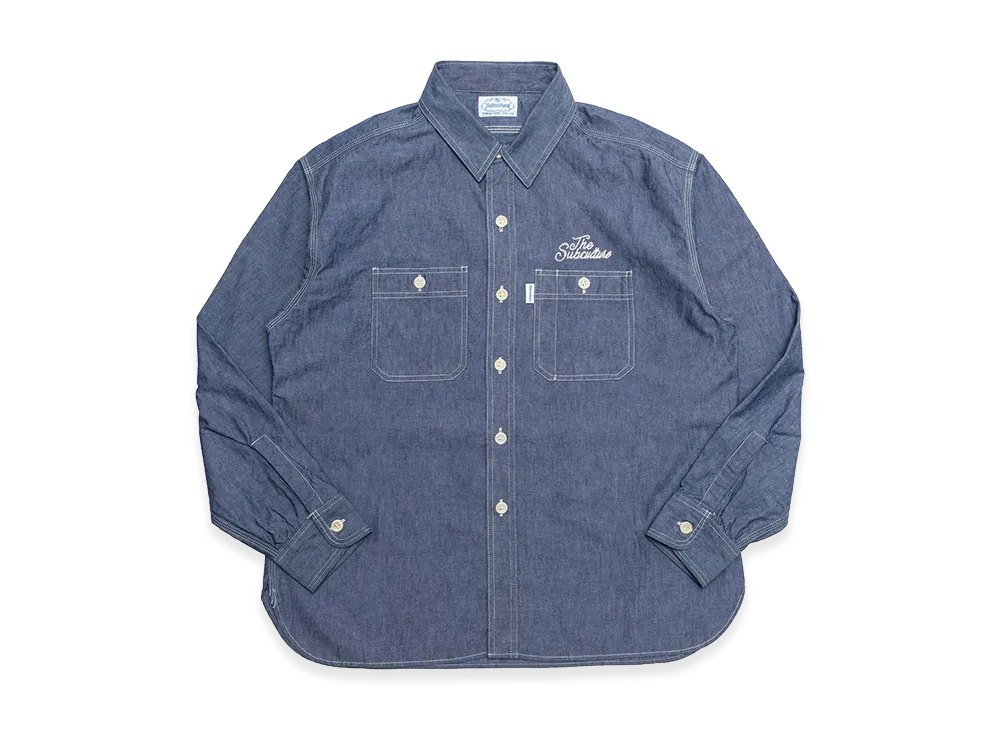 SubCulture Chambray Shirt "Indigo/Ivory Embroidery"