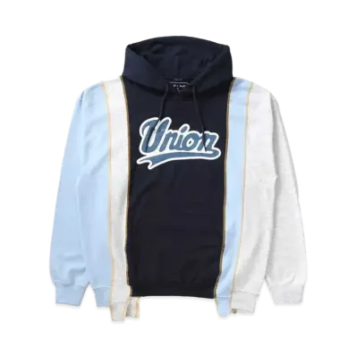 UNION X NEEDLES REBUILD/5 CUT HOODIE "Navy"