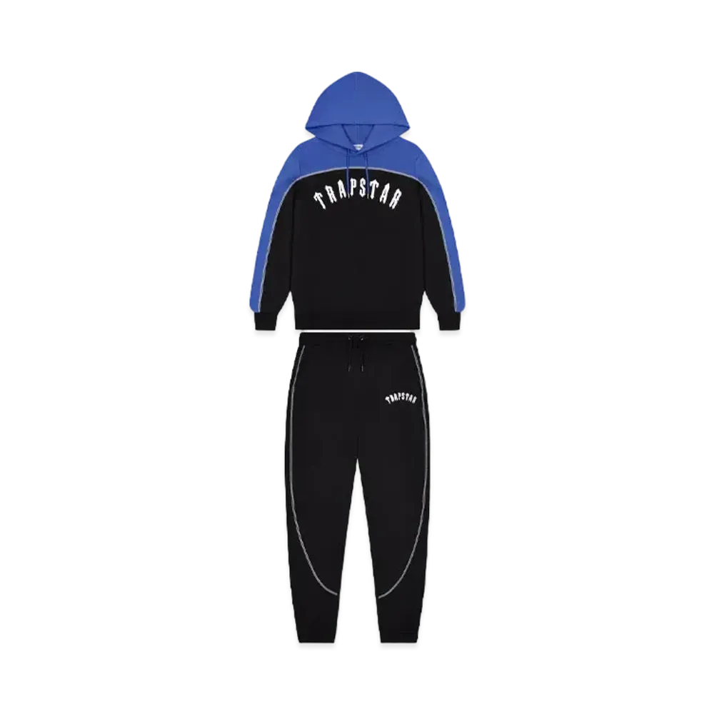 TRAPSTAR *Pre-Order* Irongate Chenille Arch Hooded Tracksuit "Black/Blue"