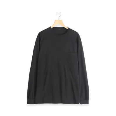 COMOLI Summer Wool Long Sleeve T-Shirt "Charcoal"