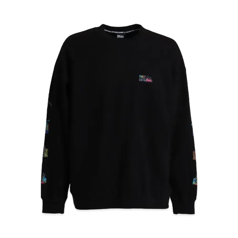 FIRST DOWN SOUVENIR CREW SWEAT "Black"