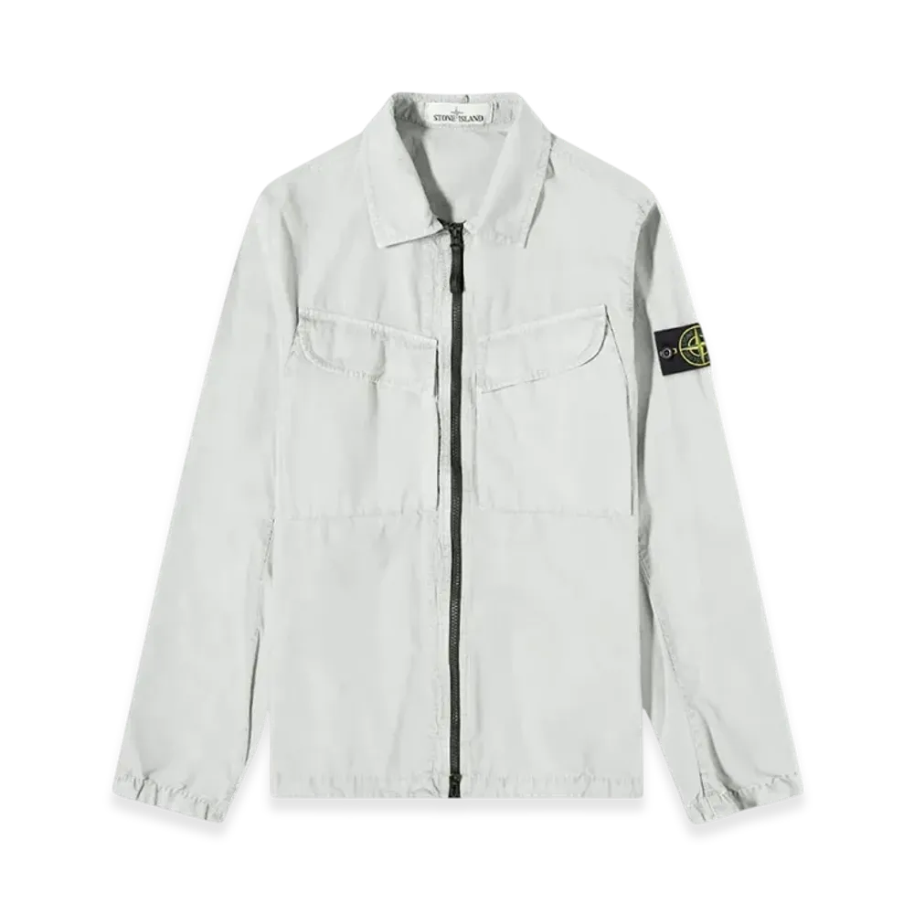 Stone Island 101WN Brushed Cotton Canvas T.CO+OLD Overshirt - 22FW "Light Grey"